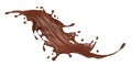 Chocolate isolated splashes wave. 3D render illustration Royalty Free Stock Photo