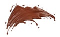 Chocolate isolated splashes wave. 3D render illustration Clipping path Royalty Free Stock Photo