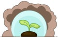 Save ecology. Plant under pollution