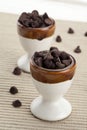 Chocolate kisses on cup