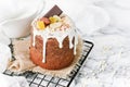 Chocolate kulich, russian Easter bread