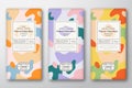 Chocolate Labels Set. Abstract Vector Packaging Design Layouts Collection. Modern Typography, Hand Drawn Almond Royalty Free Stock Photo