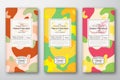 Chocolate Labels Set. Abstract Vector Packaging Design Layouts Collection. Modern Typography, Hand Drawn Apple, Banana Royalty Free Stock Photo