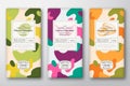 Chocolate Labels Set. Abstract Vector Packaging Design Layouts Collection. Modern Typography, Hand Drawn Durian, Papaya