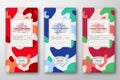 Chocolate Labels Set. Abstract Vector Packaging Design Layouts Collection. Modern Typography, Hand Drawn Red Ribes Royalty Free Stock Photo