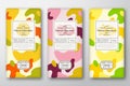 Chocolate Labels Set. Abstract Vector Packaging Design Layouts Collection. Modern Typography, Hand Drawn Starfruit Royalty Free Stock Photo