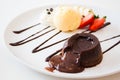 Chocolate lava cake Royalty Free Stock Photo
