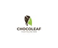 Chocolate Leaf Logo Template. Confectionery Vector Design