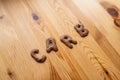 Chocolate letter cookies, written carb