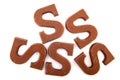 Chocolate letters Royalty Free Stock Photo