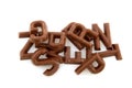 Chocolate letters Royalty Free Stock Photo