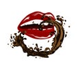 Chocolate lips Royalty Free Stock Photo