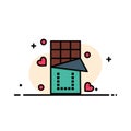 Chocolate, Love, Food, Sweet Business Flat Line Filled Icon Vector Banner Template