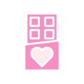 Chocolate love Icon solid pink white style valentine illustration symbol perfect