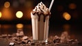 A chocolate lover's dream: a chocolate Milkshake cocktail adorned