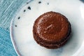 Chocolate macaron