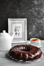 Chocolate mannick is a simple pie, it takes little time and effort to knead and bake. The result is a gentle baking.