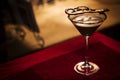 Chocolate martini cocktail drink in bar Royalty Free Stock Photo