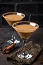 Chocolate martini cocktail or Irish cream liquor Royalty Free Stock Photo