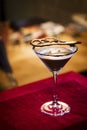 Chocolate Martini cocktail in trendy bar Royalty Free Stock Photo