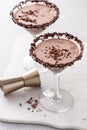 Chocolate martini, sweet cocktail idea Royalty Free Stock Photo