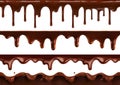 Chocolate melt drip. 3d vector realistic seamless pattern Royalty Free Stock Photo