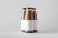 Chocolate Milk Bottle Mock-Up - Three Bottles. Blank Label