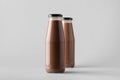 Chocolate Milk Bottle Mock-Up - Two Bottles Royalty Free Stock Photo