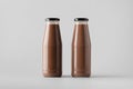 Chocolate Milk Bottle Mock-Up - Two Bottles Royalty Free Stock Photo