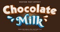 Chocolate Milk editable text effect Template Royalty Free Stock Photo