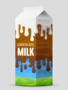 Chocolate milk gable top carton close up