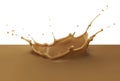 Chocolate milk or milk tea splash on white background Royalty Free Stock Photo