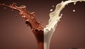 Chocolate milk splash dessert creamy delicious cocoa abstract dripped fluid liquid motion drink food hot movement design pour dark