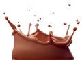 Chocolate milk splash drink beverage dairy drop Royalty Free Stock Photo