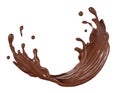Chocolate milk splashes slash wave isolated, 3D render illustration Royalty Free Stock Photo