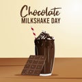 Chocolate Milkshake Day Vector Illustration Royalty Free Stock Photo