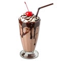 Chocolate Milkshake Isolated on Transparent Background Royalty Free Stock Photo