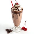 Chocolate Milkshake Isolated on White Background Royalty Free Stock Photo