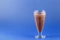 Chocolate milkshake, sweet drink made with cow`s milk Royalty Free Stock Photo