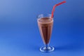 Chocolate milkshake, sweet drink made with cow`s milk Royalty Free Stock Photo