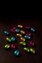 Chocolate mini eggs, wrapped in foil Royalty Free Stock Photo