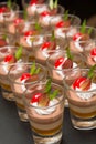 Chocolate mini small mousse dessert Royalty Free Stock Photo