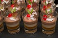 Chocolate mini small mousse dessert Royalty Free Stock Photo