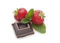 Chocolate, mint and strawberries