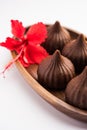 Chocolate Modak - Indian sweet food offered to Lord ganesha on chaturthi