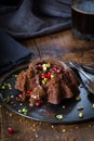 Chocolate molten cake Royalty Free Stock Photo