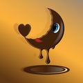 Chocolate moon bitten chocolate chip cookies vector illustration eps10