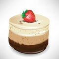 Chocolate mousse cake with strawberry