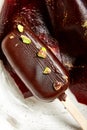 Chocolate mousse dessert close up