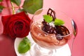 Chocolate mousse dessert in glass Royalty Free Stock Photo